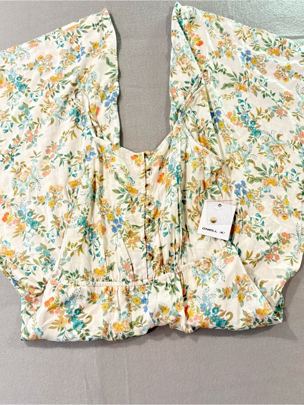 Cottagecore Oneill Altura Floral Jumpsuit M Coquette Sample NWT Coastal Boho - Picture 7 of 7